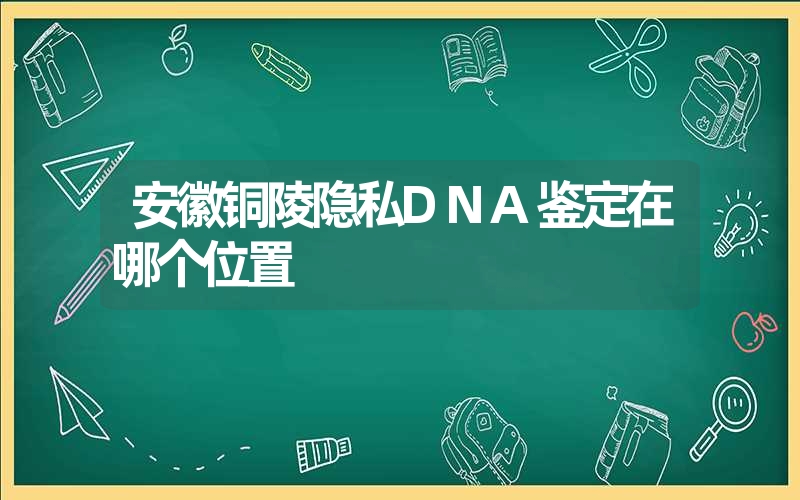 安徽铜陵隐私DNA鉴定在哪个位置