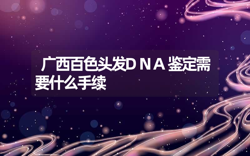 广西百色头发DNA鉴定需要什么手续