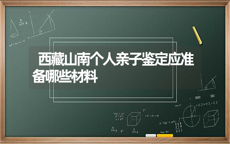 西藏山南个人亲子鉴定应准备哪些材料